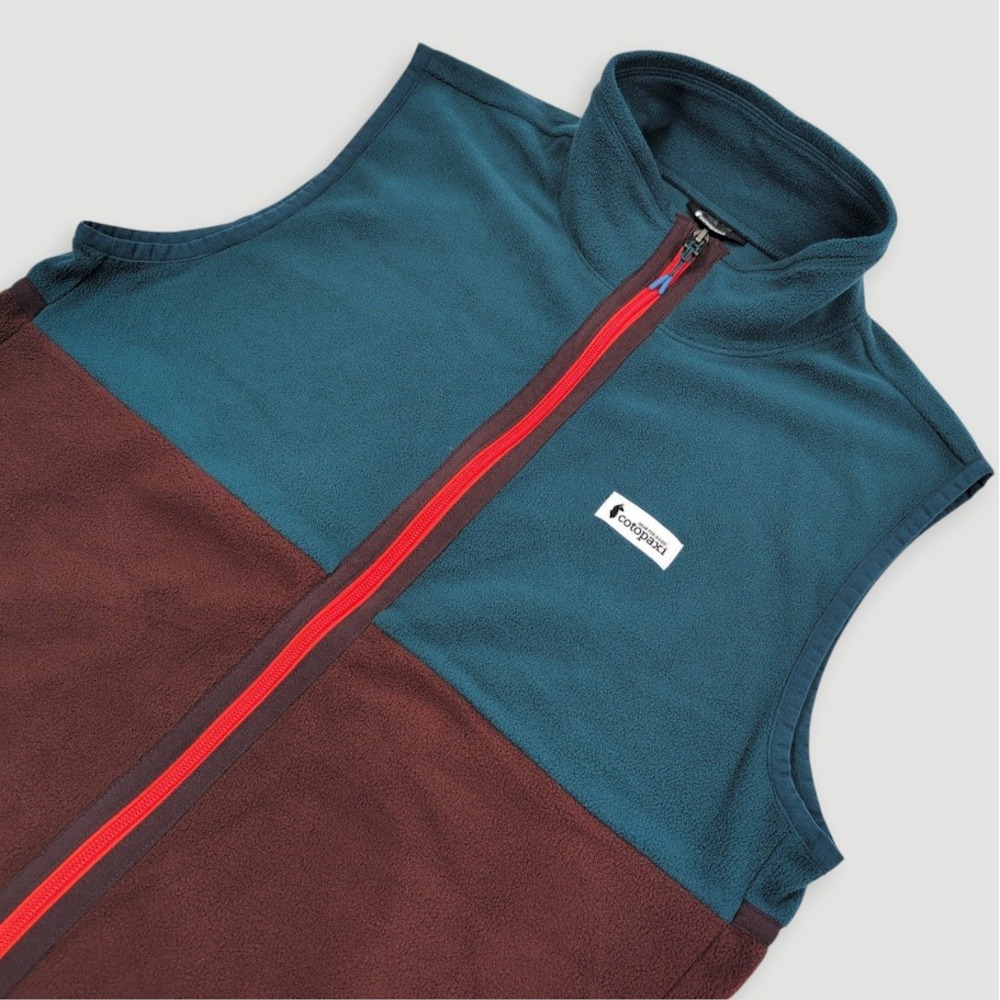 Cotopaxi Amado Fleece Vest Mens Medium Blue Maroon Colorblock Full Zip Gorpcore
